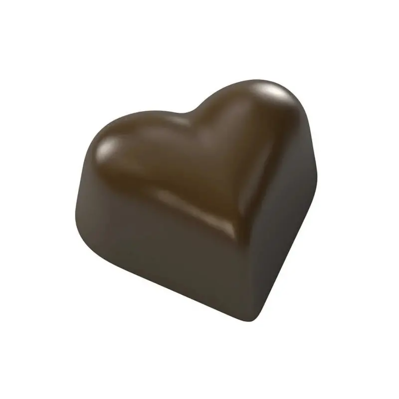 Polycarbonate Heart Shaped Chocolate Mold - 30 mm x 25 mm x 16 mm - 7 gr - 28 cavity