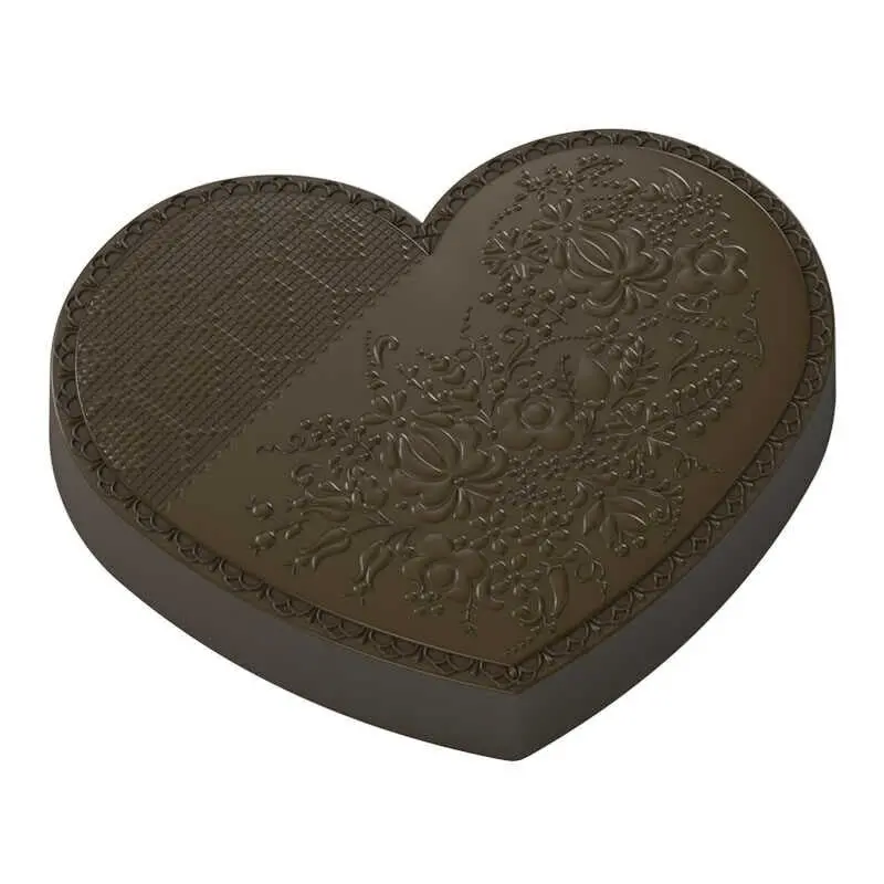 Polycarbonate Large Heart Patterned Chocolate Tablet Mold - 207 mm x 165 mm x 34 mm - 918 gr Polycarbonate Large Heart Patterned Chocolate Tablet Mold - 207 mm x 165 mm x 34 mm - 918 gr