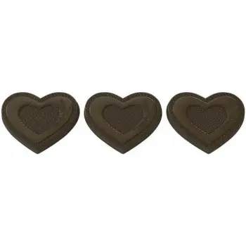 Polycarbonate Hearts with Pattern Chocolate Tablet Mold - 95 mm x 79 mm x 11 mm - 58 gr - 3 cavity