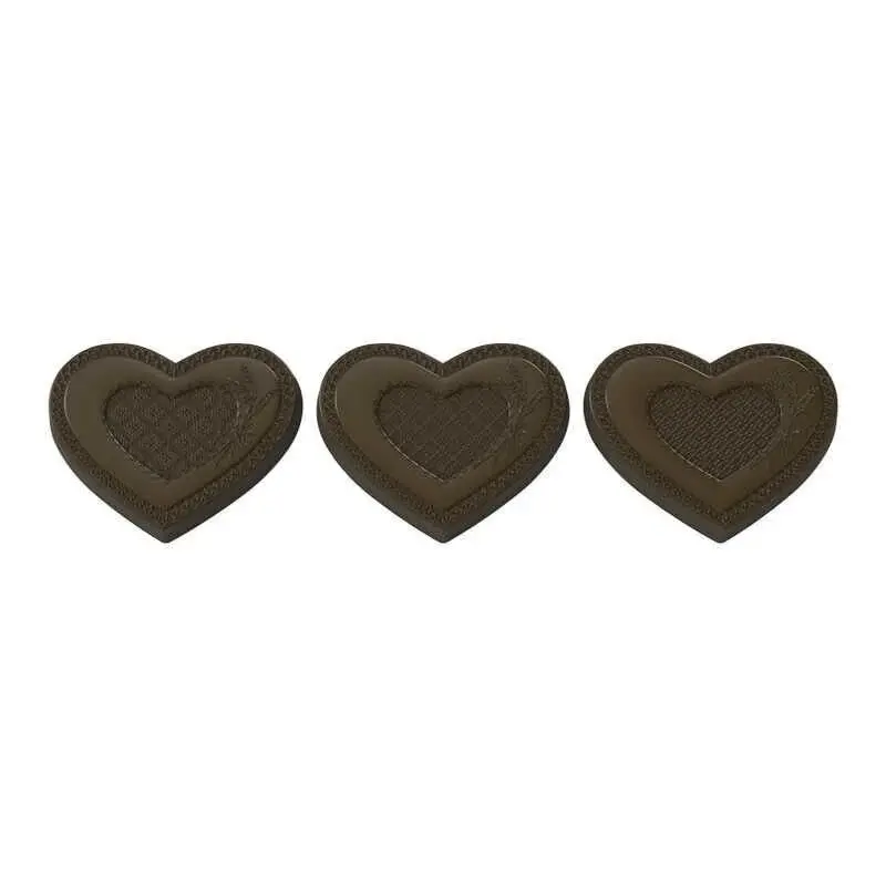 Polycarbonate Hearts with Pattern Chocolate Tablet Mold - 95 mm x 79 mm x 11 mm - 58 gr - 3 cavity