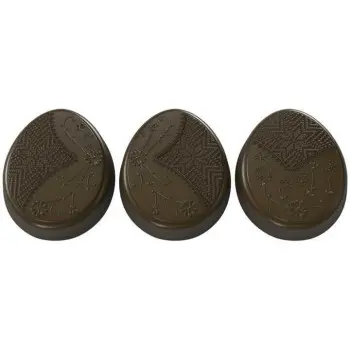 Polycarbonate Patterned Eggs Chocolate Tablet Mold - 96 mm x 77 mm x 20 mm - 114 gr - 3 cavity