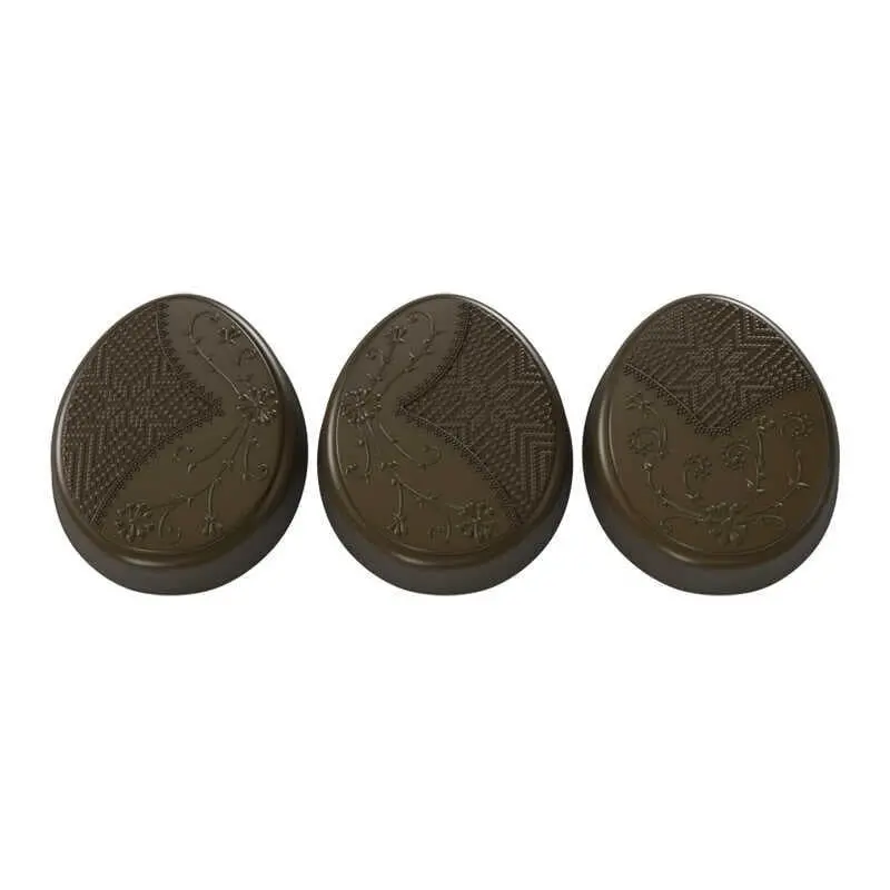 Polycarbonate Patterned Eggs Chocolate Tablet Mold - 96 mm x 77 mm x 20 mm - 114 gr - 3 cavity