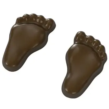 Polycarbonate Foot Print Chocolate Mold - 56 mm x 32 mm x 9 mm - 10 gr - 12 cavity