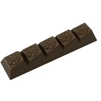 Polycarbonate Flowers Chocolate Bar Mold - 120 mm x 29.2 mm x 15.6 mm - 41 gr - 8 cavity