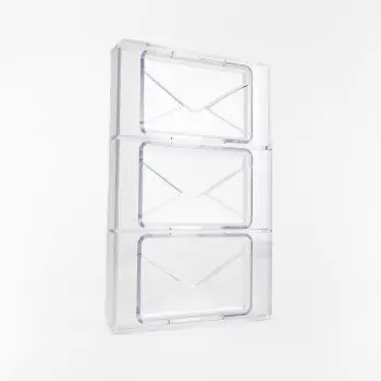 Polycarbonate Mail Envelope Chocolate Mold - 120 mm x 78 mm x h 12.5 mm - 102 gr - 3 cavity