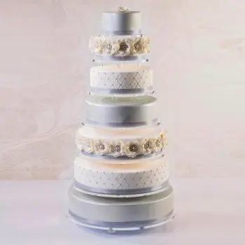 7-Tier INFINITY Round Customizable Plexiglass Cake Riser Stand - ø 40 cm x h 69 cm