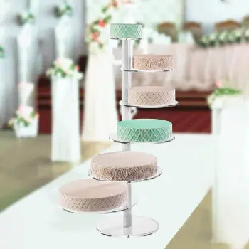 6-Tier Round Customizable Plexiglass Cake Riser Stand - h 105.5 cm