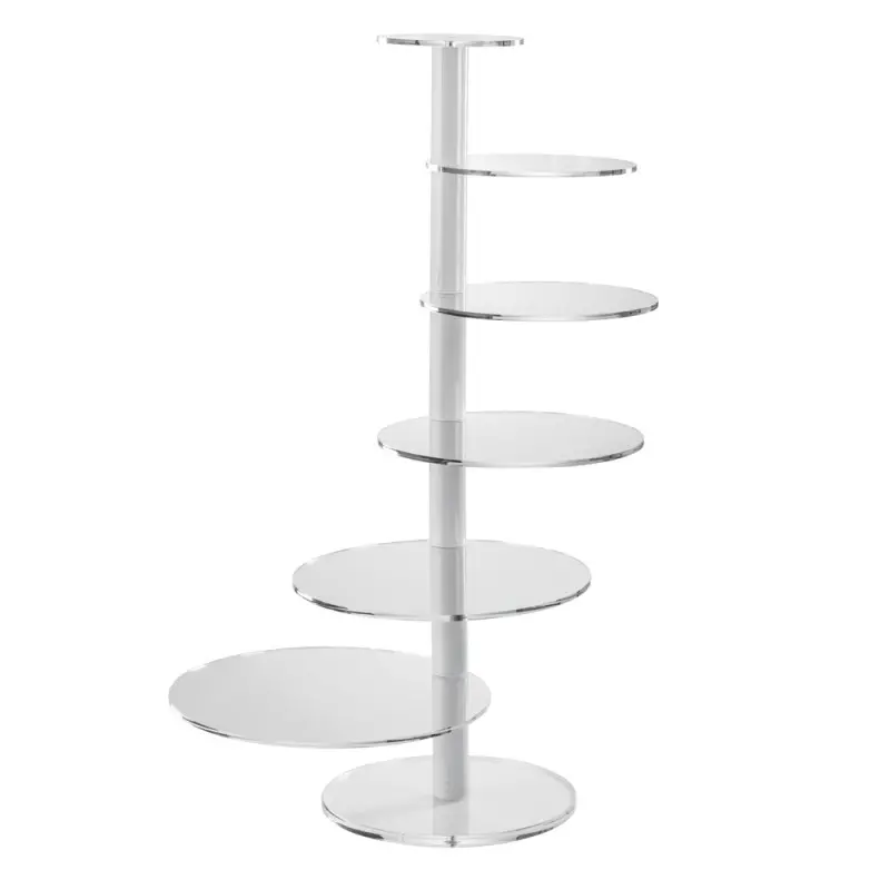 6-Tier Round Customizable Plexiglass Cake Riser Stand - h 105.5 cm