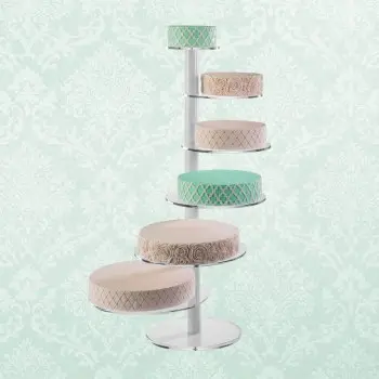 6-Tier Round Customizable Plexiglass Cake Riser Stand - h 105.5 cm