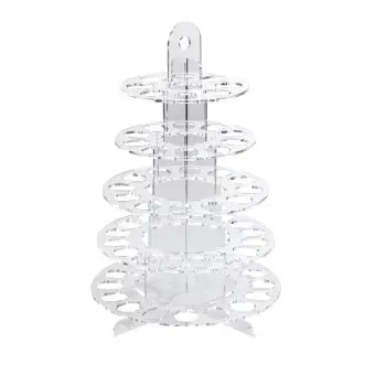 5-Tier Plexiglass Macaron Tower Display Stand for 62 Macarons - ø 280 mm x h 430 mm