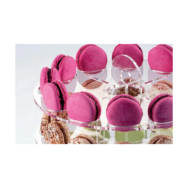 3-Tier Plexiglass Macaron Tower Display Stand for 60 Macarons - ø 247 mm x h 252 mm 3-Tier Plexiglass Macaron Tower Display Stand for 60 Macarons - ø 247 mm x h 252 mm