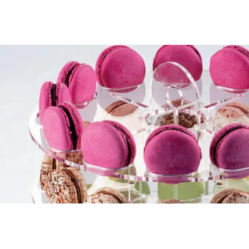 3-Tier Plexiglass Macaron Tower Display Stand for 36 Macarons - ø 247 mm x h 232 mm -