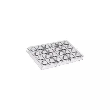 Silikomart Professional Polycarbonate Heart 01 P Chocolate Praline Mold - 36 mm x 30 mm x h 19 mm - 24 Cavity
