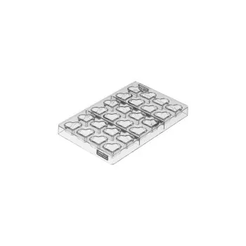 Silikomart Professional Polycarbonate Heart 01 P Chocolate Praline Mold - 36 mm x 30 mm x h 19 mm - 24 Cavity