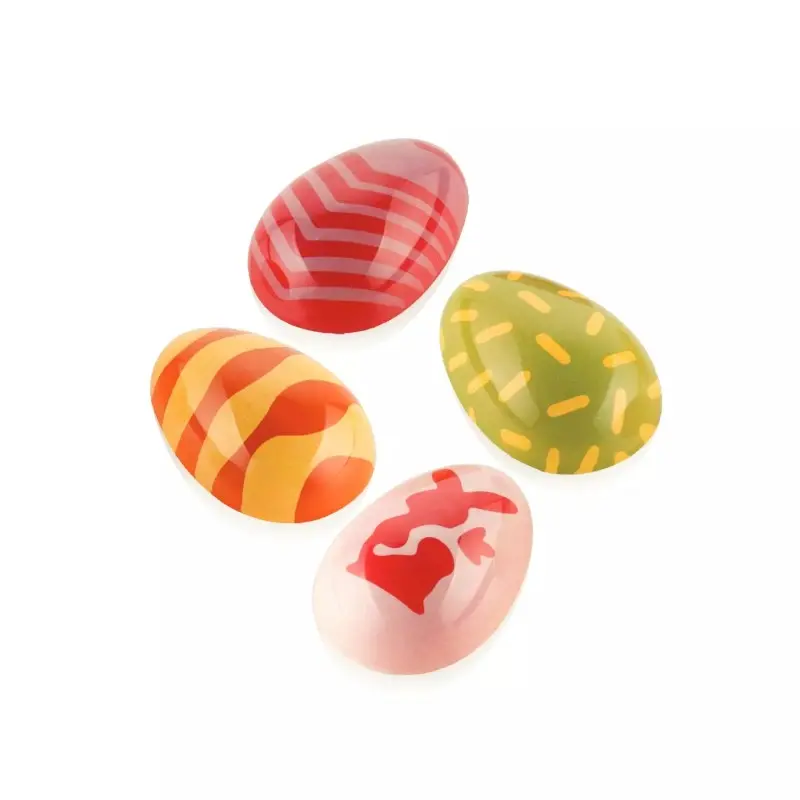 Silikomart Professional Choco Stamp E- 4 Easter Designed Stamps for Chocolate Egg Molds - ø31 x h 19 mm