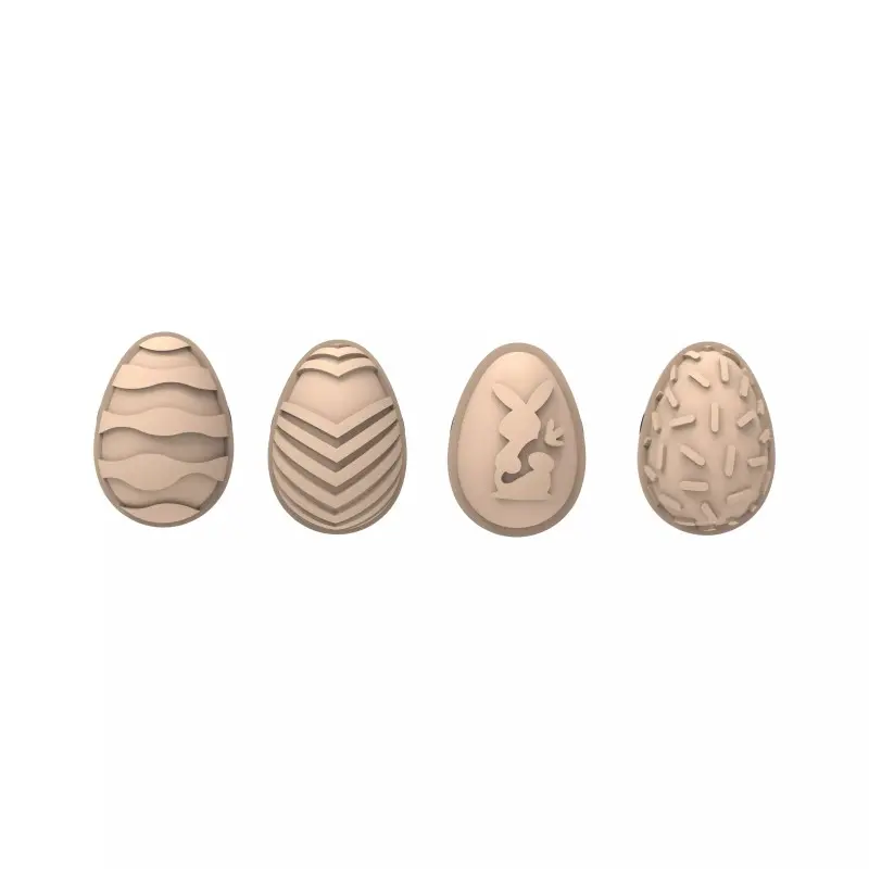 Silikomart Professional Choco Stamp E- 4 Easter Designed Stamps for Chocolate Egg Molds - ø31 x h 19 mm