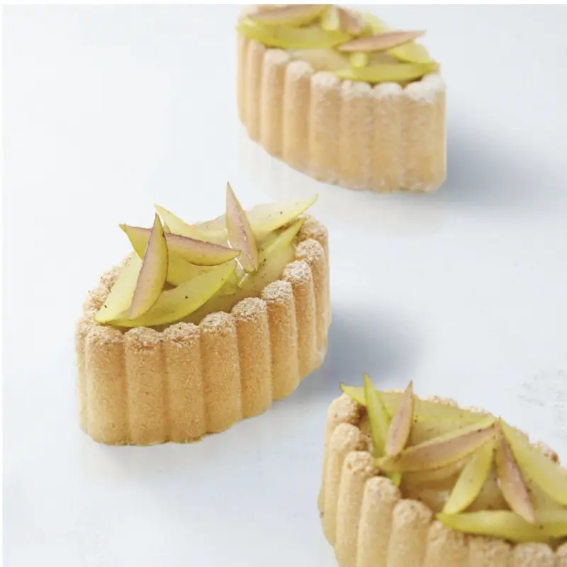 Professional Charlotte Single Portion Silicone Pastry Mold by Francesco Genovese - 100mm x 55.2mm x 43mm - 152ml - 12 cavity