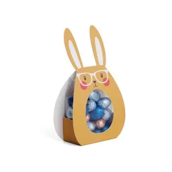Yellow Easter Rabbit Themed Small Confectionery Bags for candy and chocolates - 45 x 70 x 115 mm - pack of 48
