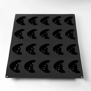 Professional Single Portion Croissants Silicone Mold - 100 mm × 60 mm × 36 mm - 20 cavity - 95 ml