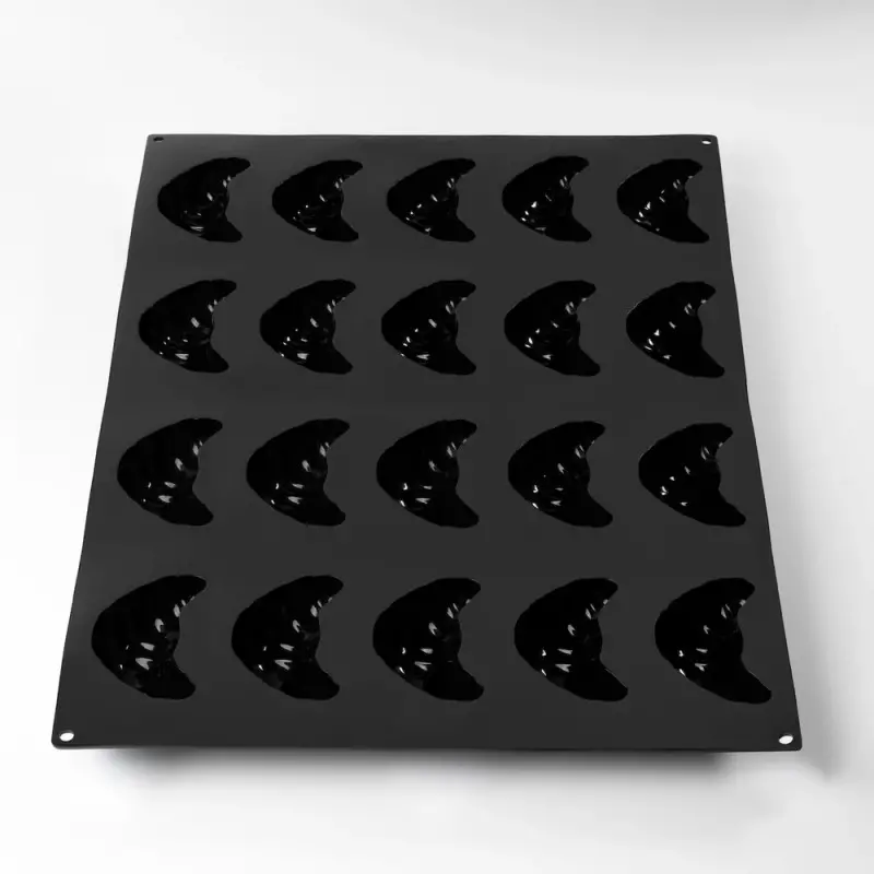 Professional Single Portion Croissants Silicone Mold - 100 mm × 60 mm × 36 mm - 20 cavity - 95 ml