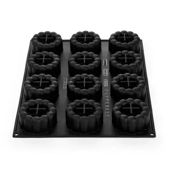 Professional Single Portion Charme Silicone Mold by Emmanuele Forcone - Ø 78 mm ×38 mm - 12 cavity - 140 ml