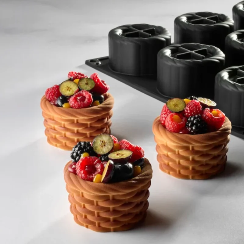 Professional Single Portion Panier Silicone Mold - Ø 74 mm x h 45 mm - 12 cavity - 135 ml