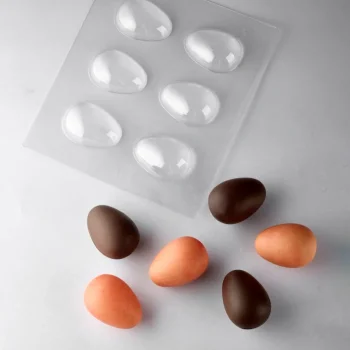 Pavoni Thermoformed Egg Chocolate Mold - Ø 50 mm × h 68 mm - 18 cavity