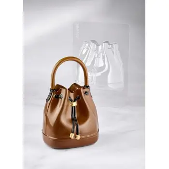 Pavoni Thermoformed Chocolate Bucket Handbag Purse Mold - 140 x 124 x 212 mm - 2 pcs