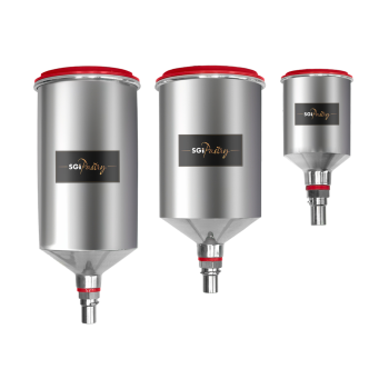 SATA Aluminum Gravity Flow Cup - 0.15L - QCC with 1/4-Turn Valve