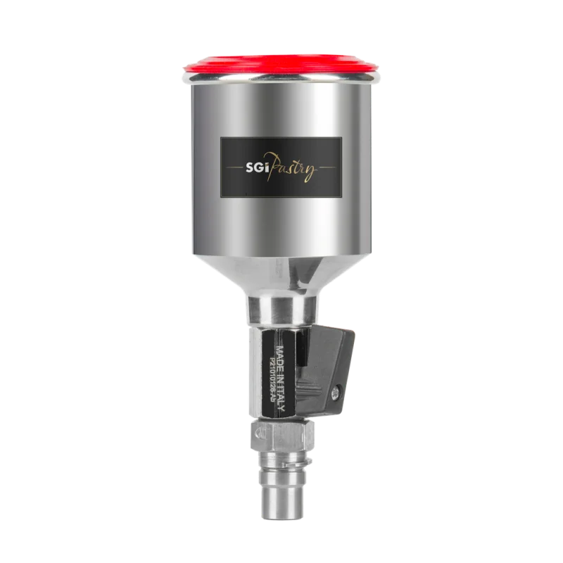 SATA Aluminum Gravity Flow Cup - 0.15L - QCC with 1/4-Turn Valve