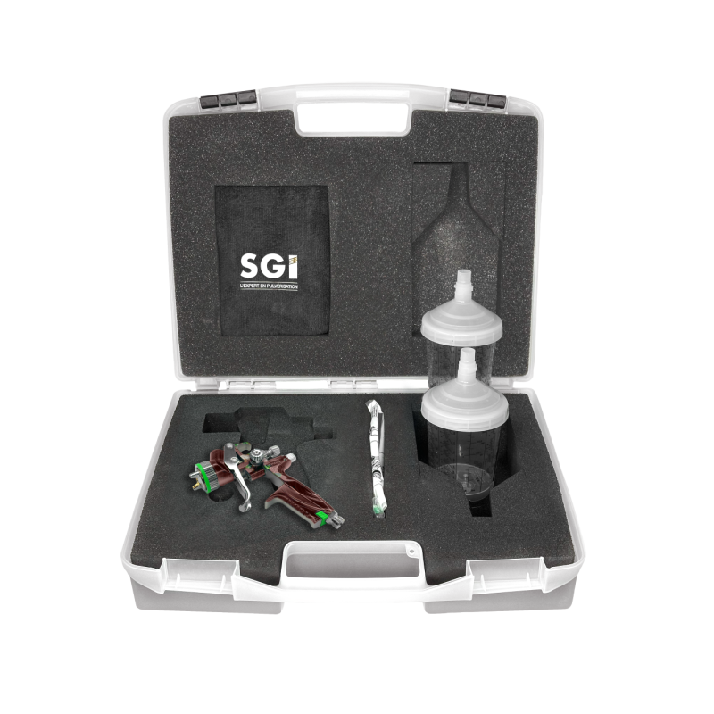 SATAminijet 4400 B HVLP Air Brush by SATA - 1.0 Nozzle with Aluminum 0.3L Cups - Stainless Steel Spray Gun for cocoa butter