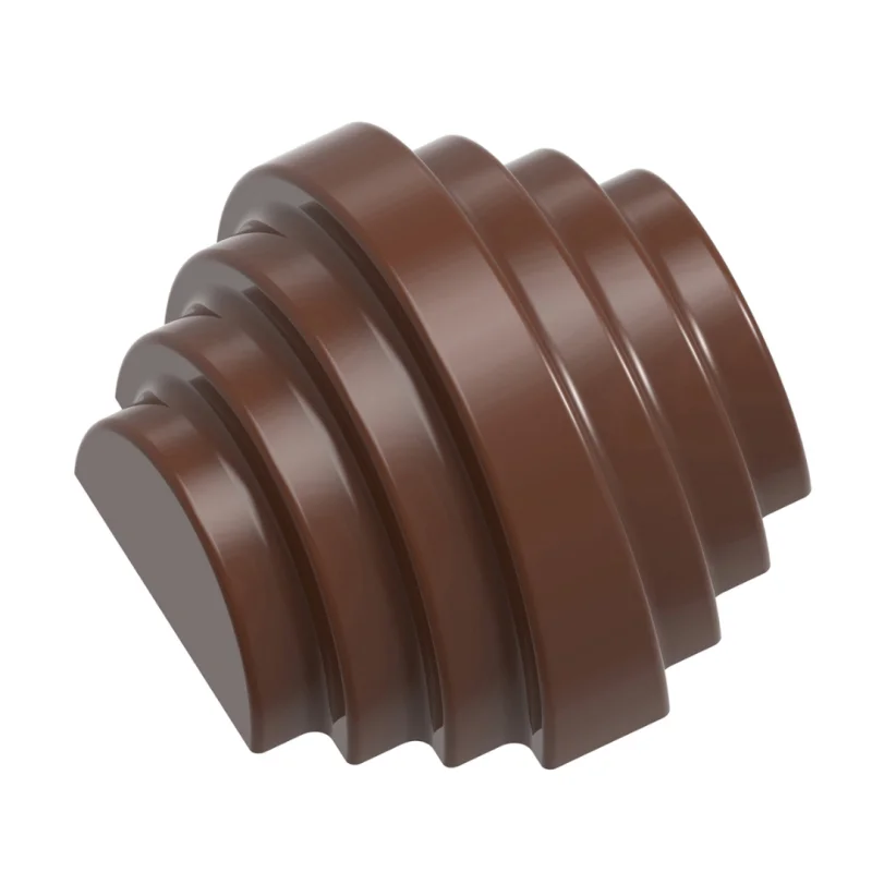 Polycarbonate Tourage Chocolate Mold By the Dutch Pastry Team - 31 mm x 28,5 mm x h 19 mm - 21 cavity