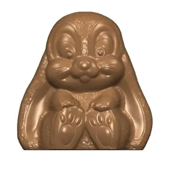 Polycarbonate Easter Bunny Rabbit Chocolate Mold - 70 mm x 68,5 mm - 4R + 4L cavity