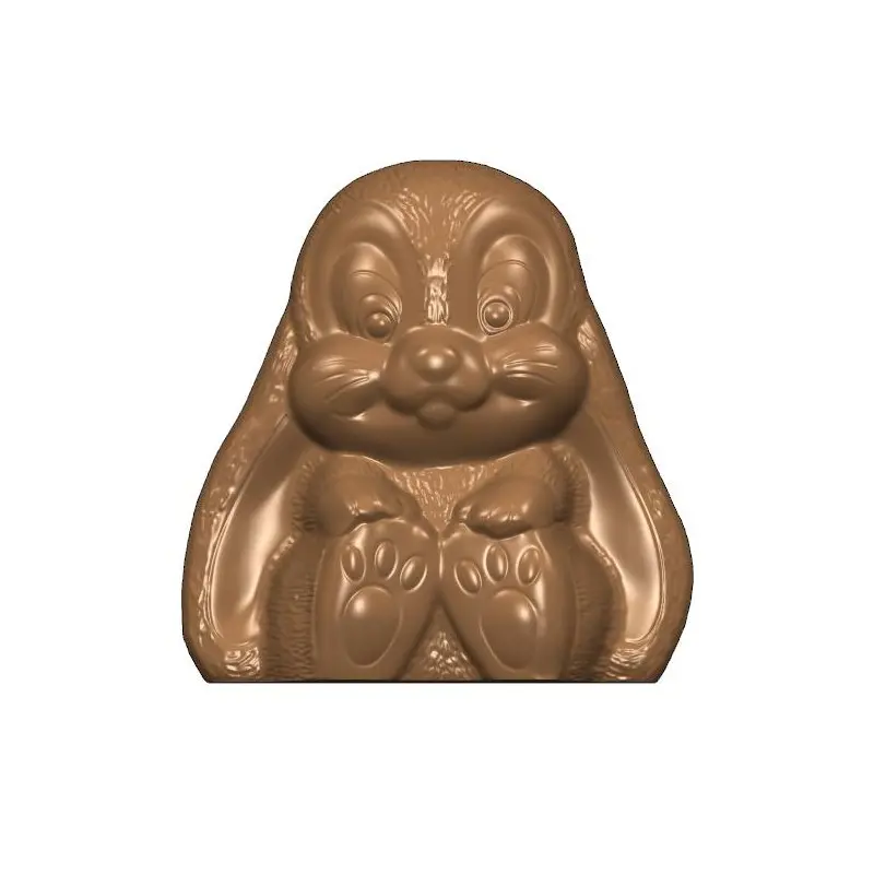 Polycarbonate Easter Bunny Rabbit Chocolate Mold - 70 mm x 68,5 mm - 4R + 4L cavity