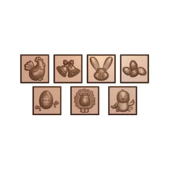 Polycarbonate Easter Themed Chocolate Napolitains Subjects Chocolate Molds - 30 mm x 30 mm - 7.5gr - 21 Cavity
