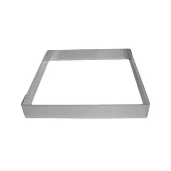 Professional Heavy Duty Stainless Steel Square Entremet Ganache Confiserie Frame 45 mm - 32 cm x 32 cm