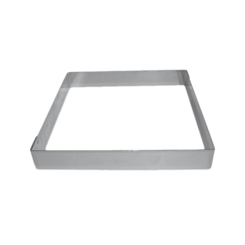 Professional Heavy Duty Stainless Steel Square Entremet Ganache Confiserie Frame 45 mm - 32 cm x 32 cm