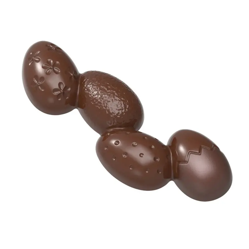 Polycarbonate Easter Egg Chocolate Bar Mold - 118 mm x 42 mm x h 15 mm - 38 gr - 6 cavities