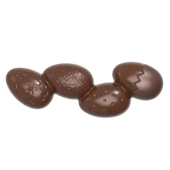 Polycarbonate Easter Egg Chocolate Bar Mold - 118 mm x 42 mm x h 15 mm - 38 gr - 6 cavities