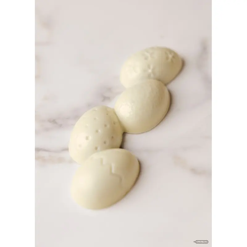 Polycarbonate Easter Egg Chocolate Bar Mold - 118 mm x 42 mm x h 15 mm - 38 gr - 6 cavities