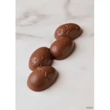 Polycarbonate Easter Egg Chocolate Bar Mold - 118 mm x 42 mm x h 15 mm - 38 gr - 6 cavities