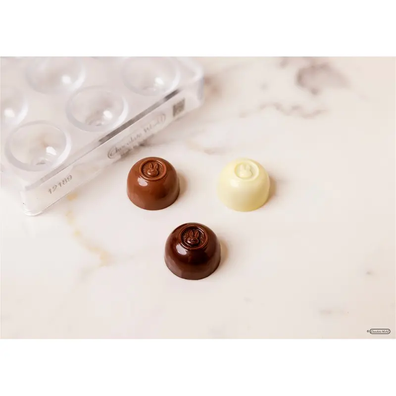 Polycarbonate Easter Bunny Chocolate Praline Mold - 30 mm x 30 mm x h 19 mm - 12 gr - 21 cavities