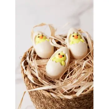 Polycarbonate Easter Chick Chocolate Praline Mold - 59 mm x 34 mm x h 20 mm - 28 gr - 12 cavities