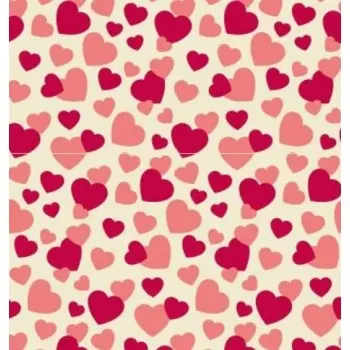 Pink and Red Hearts Chocolate Transfer Sheets 40 x 30 cm - Pack of 10