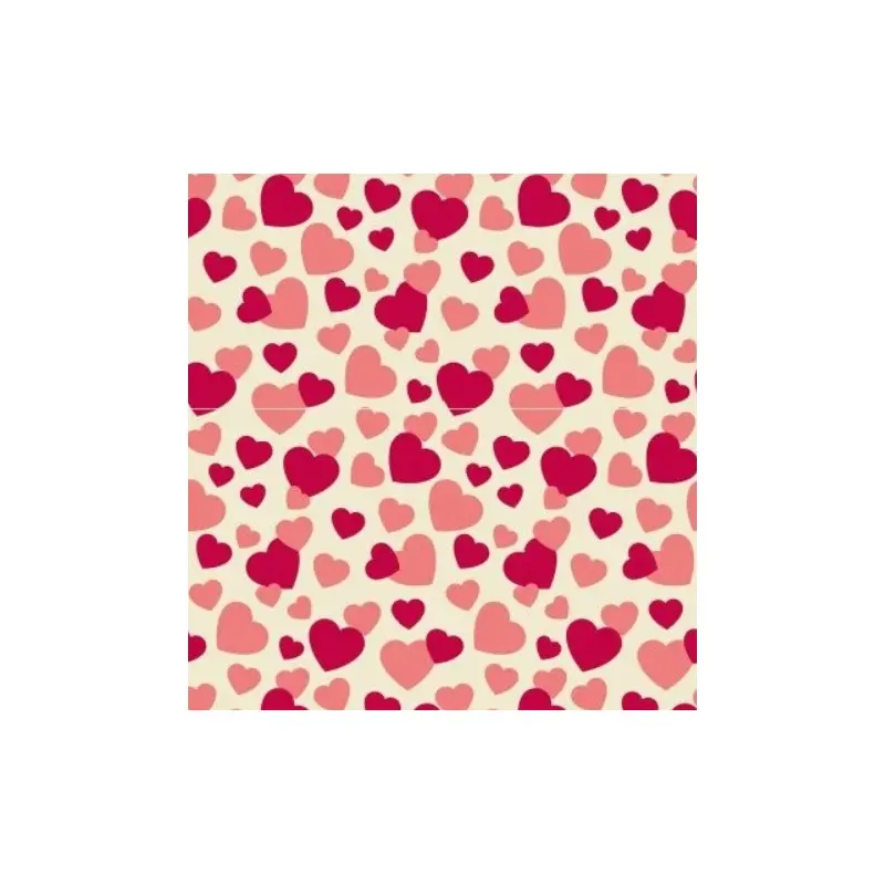 Pink and Red Hearts Chocolate Transfer Sheets 40 x 30 cm - Pack of 10