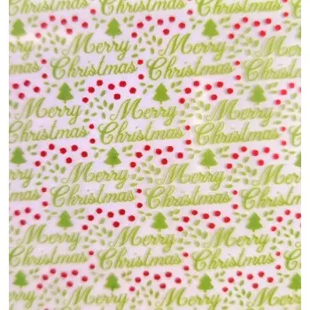 Merry Christmas Chocolate Transfer Sheets - 300 mm x 400 mm - 10 sheets