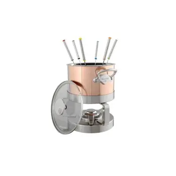 Mauviel Service en salle Fondue pot with Stainless Steel Handles - 7.02''- 2.5 L / 2.7 Qt