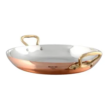 Mauviel M'Tradition Copper Round Pan with Bronze Handles - 7.8''