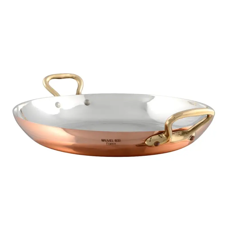 Mauviel M'Tradition Copper Round Pan with Bronze Handles - 6.24'' Mauviel M'Tradition Copper Round Pan with Bronze Handles - 6.24''