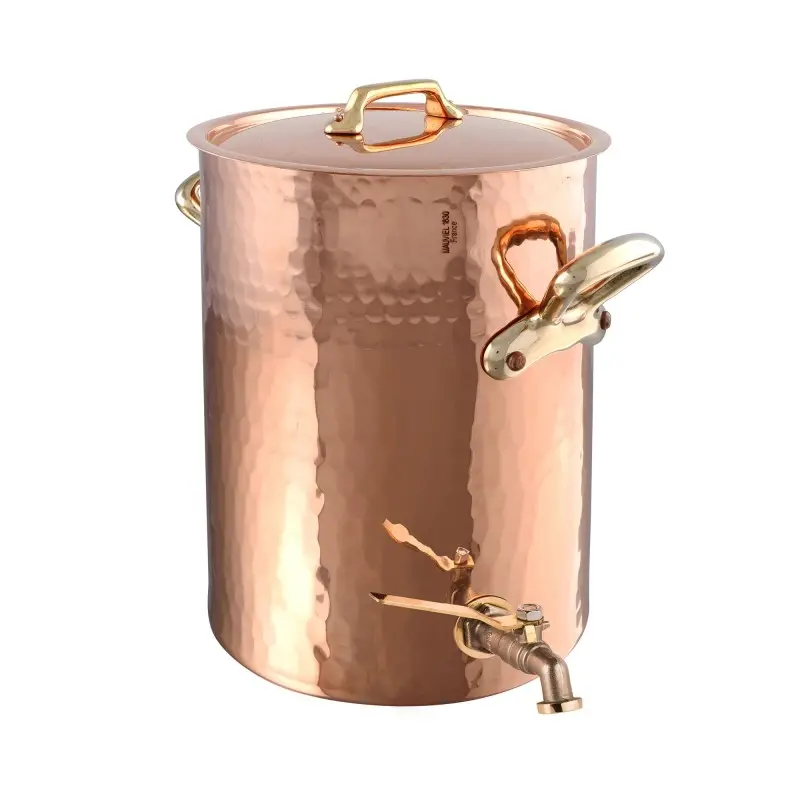 Mauviel M'Tradition Copper Soup Station W/L + Tap with Bronze Handles - 9.36''- 4.1 Qt Mauviel M'Tradition Copper Soup Station W/L + Tap with Bronze Handles - 9.36''- 4.1 Qt